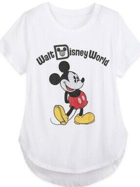 Disney Parks Walt Disney World Mickey Rhinestone High Low Tee 3X NEW